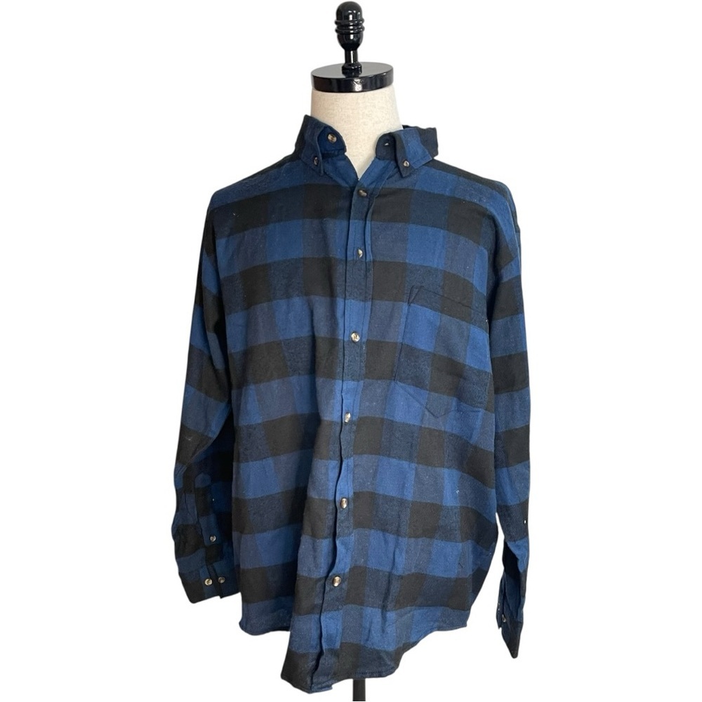 Casual Country Outfitters Buffalo Plaid Flannel Shirt Blue Black